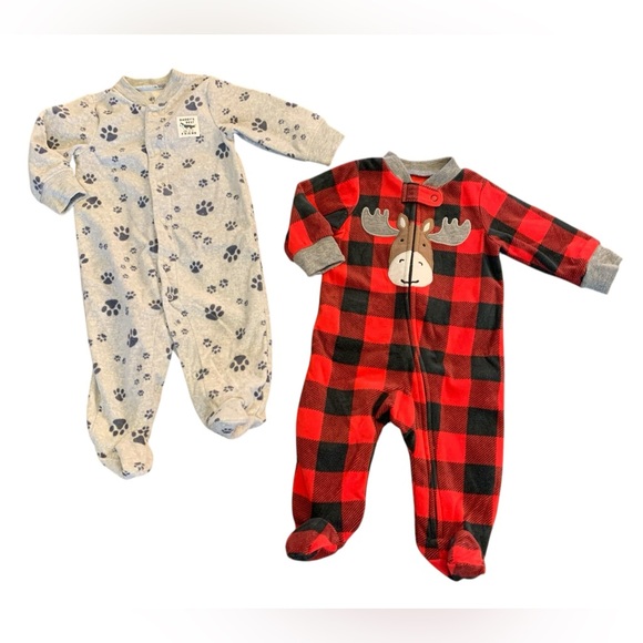 Set of 2 Carter’s Baby Boy fleece pajamas, 3 months - Picture 1 of 3